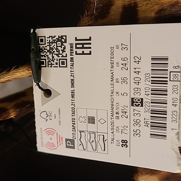 NWT Zara Animal Skin fur Leather Heels Pumps Ref 3223/410 Size 38 - Picture 4 of 9